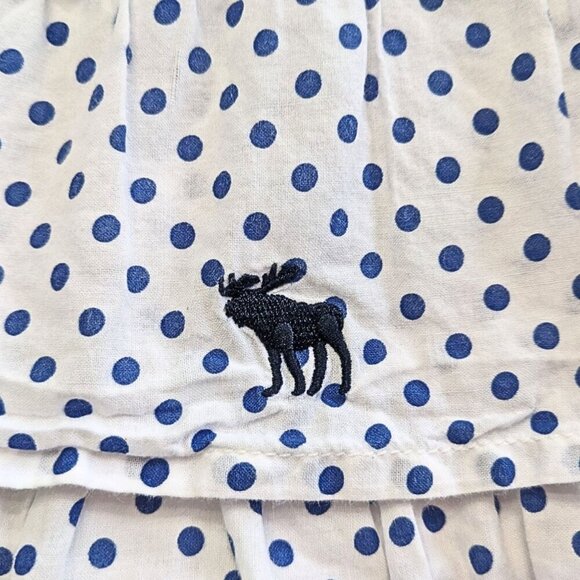 Vtg Y2K ABERCROMBIE & FITCH Cotton White Polka Dot Ruffle Tier Mini Skirt SzM - Picture 3 of 8